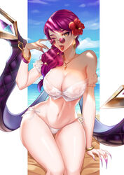 1girls adjusting_eyewear adjusting_glasses beach bikini evelynn glasses huge_breasts k/da_evelynn k/da_series league_of_legends lingerie long_fingernails looking_over_eyewear looking_over_glasses looking_over_sunglasses pmolita_(artist) purple-tinted_eyewear purple_hair succubus sunglasses tagme thick_thighs tinted_eyewear tongue_out wide_hips yellow_eyes rating:Explicit score:70 user:AnonySun