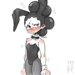 blush bunny_ears bunnysuit doodle femboy fetaccine half_body male_only minoru_mineta my_hero_academia original_artwork playboy_bunny shounen_jump sketch sweatdrop tears thick_thighs uncolored rating:Questionable score:44 user:Fetaccine