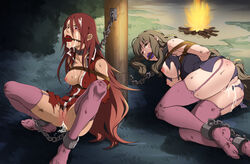 2girls after_anal after_rape ankle_cuffs arms_behind_back ass bare_thighs big_ass big_breasts bondage bound breasts breasts_out broken_rape_victim brown_eyes brown_hair campfire captured chain_leash chains collar cordelia_(fire_emblem) cuffs cum_on_ass cum_on_breasts cum_on_face dirty empty_eyes eudetenis exposed_breasts female femsub fire fire_emblem fire_emblem_awakening gag garter_straps hair_between_eyes large_breasts leash long_hair multiple_girls multiple_subs nintendo nipple_bulge nipples on_floor on_ground one_breast_out open_clothes open_shirt oral outdoors overflow panties panties_in_mouth panty_gag purple_panties pussy rape red_eyes red_hair red_panties restrained rope rope_between_breasts rope_bondage slave sumia_(fire_emblem) thighhighs tied_to_pole torn_clothes very_long_hair rating:Explicit score:93 user:kris923