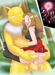 1girls ass black_legwear black_shirt black_thighhighs blue_eyes blush brown_hair clothed_sex clothing cum cum_in_pussy cum_inside ejaculation female heart-shaped_pupils hypno hypnosis impregnation interspecies interspecies_impregnation long_hair male male_pokemon/female_human mind_control open_mouth ovum penetration penis pokemon pokephilia pussy red_skirt redradrebel serena_(pokemon) sex shirt skirt skirt_lift sperm_cell spread_legs sweat thighhighs vaginal vaginal_penetration vaginal_sex x-ray rating:Explicit score:62 user:reflet1