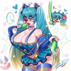 all_the_way_through big_breasts breasts clown clown_makeup deepthroat dildo funny huge_breasts large_breasts league_of_legends panteon013 sona_buvelle rating:Explicit score:339 user:Panteon013