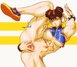 abs areolae armpits ass athletic athletic_female biceps big_breasts bottomless bracelet breasts brown_eyes brown_hair butt chun-li crop_top edit erect_nipples female female_focus female_only hair_bun labia long_hair muscles muscular muscular_female muscular_legs muscular_thighs nipple_slip nipples pose posing pussy royal_nod shaved_pussy sneakers solo splits spread_pussy street_fighter street_fighter_alpha sweat tagme tied_hair underboob vagina vertical_splits rating:Explicit score:63 user:rohald