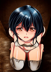 1girls arms_behind_back bare_thighs blue_hair bondage bound collar fire_emblem fire_emblem_awakening grey_panties hair_between_eyes handcuffs imminent_rape kneeling medium_breasts medium_hair morgan_(fire_emblem) morgan_(fire_emblem)_(female) nintendo nipple_bulge open_mouth oral orange_eyes panties partially_visible_vulva pokies tank_top thighhighs torn_clothes wingr wooden_handcuffs rating:Questionable score:34 user:kris923