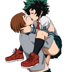 1boy 1girls ambiguous_penetration brown_hair closed_eyes clothed_sex erection female female_deku french_kiss genderswap_(ftm) genderswap_(mtf) green_hair izuku_midoriya kissing kissing_while_penetrated lifting_person light-skinned_female male my_hero_academia ochako_uraraka pants_down penis red_sneakers rule_63 school_uniform sex shoganight short_hair shounen_jump skirt stand_and_carry_position standing standing_sex straight suspended_congress teenage_girl teenager tight_pussy u.a._school_uniform vaginal_penetration rating:Explicit score:324 user:Cranium