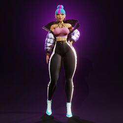 3d league_of_legends leggings no_eyewear pedazon_(artist) qiyana_yunalai streetwear tan_skin thick_thighs true_damage_qiyana true_damage_series rating:Safe score:85 user:FutaAnalToy