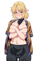 1girls big_breasts blonde_hair cameltoe covering_breasts female mizuhashi_parsee no_panties ootsuki_wataru pointy_ears tagme touhou undressing rating:Explicit score:26 user:IcyPenguigo