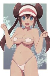 1girls :d big_breasts bikini blue_eyes breasts censored double_bun eyepatch_bikini female lamb-oic029 large_breasts looking_at_viewer navel nintendo pokemon pokemon_bw2 rosa_(pokemon) smile solo twintails rating:Questionable score:81 user:justausername