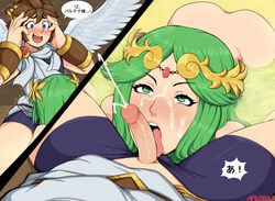 afrobull age_difference ass brown_hair clothed clothed_male clothed_male_nude_female cum cum_on_face female green_hair japanese_text kid_icarus licking licking_penis long_hair looking_up male nintendo nude nude_female older_female oral palutena penis pit short_hair small_penis small_penis_adoration speech_bubble straight surprised text tongue_out very_long_hair video_games rating:Explicit score:430 user:One_off2