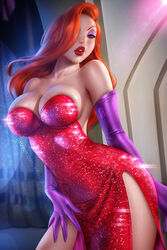 1girls ayyasap breasts curvaceous curvy curvy_figure dick_sucking_lips disney female full_lips gloves jessica_rabbit large_breasts red_dress red_hair solo who_framed_roger_rabbit rating:Explicit score:277 user:jedijam91