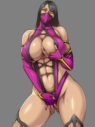 2d big_breasts big_thighs black_hair edenian fingerless_gloves fishnet fishnet_legwear fishnets gloves leotard mask masked masked_female mileena mortal_kombat mortal_kombat_(2011) muscular muscular_female pink_clothing purple_clothing short_hair sweat sweatdrop sweating tarkatan thick_thighs thighhighs thunder_thighs yellow_eyes rating:Explicit score:406 user:Drocher34