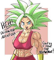 1girls abs cleavage dialogue dragon_ball dragon_ball_super earrings female_saiyan green_hair huge_breasts kefla legendary_super_saiyan looking_at_viewer muscular muscular_female pseudocel saiyan solo super_saiyan super_saiyan_2 text tight_clothing universe_6/universe_7 universe_6_saiyan/universe_7_saiyan rating:Explicit score:202 user:VoyeurX