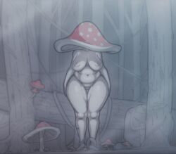  animated animated breathing colored fat_ass forest_background large_breasts manilla mushroom_humanoid thick_thighs  rating:explicit score: user:germfood