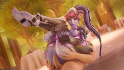 1boy 1girls 3d 4k anal anal_sex areolae barefoot big_penis blizzard_entertainment breasts cum erection faceless_male feet female female_focus forceballfx high_resolution highres legs_up long_hair male nipples overwatch penis ponytail purple_skin pussy sex straight tattoo white_skin widowmaker rating:Explicit score:220 user:d0p4mine