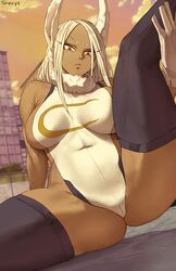 1girls alternate_version_available big_breasts dark-skinned_female dark_skin female female_focus female_only high_heels highres leotard miruko my_hero_academia rumi_usagiyama shexyo sideboob sitting solo solo_female solo_focus spread_legs thighhighs rating:Questionable score:129 user:SSJB