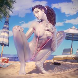 1girls 3d 4k abs areolae barefoot beach blizzard_entertainment breasts feet female female_focus female_only forceballfx high_resolution highres long_hair muscles muscular muscular_female nipples overwatch pink_toenails ponytail purple_hair purple_skin pussy sand sling_bikini solo spread_legs string_bikini tattoo widowmaker rating:Questionable score:191 user:d0p4mine