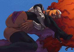 1girls anus armor ass blackfire blackfire_(comics) boots bottomless dc dc_comics dima_ivanov female female_only komand'r long_hair on_side orange_hair presenting_hindquarters pussy solo straight_hair rating:Explicit score:97 user:bionika1