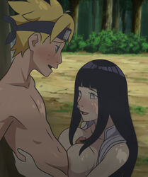 1boy 1girls against_tree age_difference anotheru big_breasts blue_eyes blunt_bangs boruto:_naruto_next_generations breasts female hyuuga_hinata incest kneeling long_hair male mother_and_son naruto naruto:_the_last naruto_(series) naruto_shippuden nipples open_mouth outdoors paizuri penis precum purple_hair scar scar_across_eye short_hair smiling standing straight sweat sweating time_paradox uzumaki_boruto yellow_hair rating:Explicit score:431 user:Dravenfact