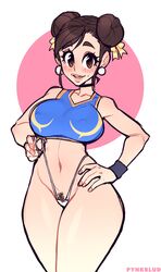 1girls big_breasts breasts chun-li female female_only large_breasts looking_at_viewer mrsteak pubic_hair solo street_fighter rating:Explicit score:140 user:justausername