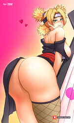 1girls ass bare_ass bare_shoulders big_ass biting_lip blonde_hair clothed dress dress_aside female female_only green_eyes highres huge_ass leaning_forward looking_at_viewer looking_back myst naruto naruto_(series) naruto_shippuden off_shoulder seductive seductive_look sideboob smile solo solo_focus temari thick_thighs thighhighs thighs twintails yhw rating:Explicit score:283 user:YHW