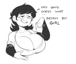 1girls big_breasts clothed clothing detnox dialogue femnox genderbent large_breasts no_color oc sketch uncolored rating:Questionable score:23 user:AnonHazeEdits