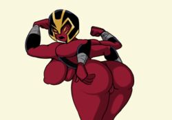 1girls 4_arms alien alien_girl armor ass ben_10 ben_10_omniverse bent_over big_butt breasts cartoon_network female genitals headgear helmet humanoid iggy-bomb looma_red_wind multi_arm multi_eye multi_limb muscular muscular_female not_furry pussy red_body red_skin solo tetramand rating:Explicit score:62 user:bot