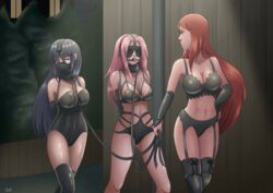 3girls abs arms_behind_back ball_gag bdsm_gear big_breasts black_hair blindfold blue_eyes bondage breasts dominatrix exhibitionism female female_humiliation female_only femdom femsub fit_female gag gagged garter_belt harem harness_gag humiliation hyuuga_hinata imminent_sex large_breasts latex leash lesbian lezdom lezsub lingerie long_hair milf multiple_girls multiple_subs naruto naruto_shippuden nude panel_gag pink_hair red_hair sakura_haruno sex_slave silver_eyes slave slave_collar slave_training slavegirl submissive_female uzumaki_kushina voluptuous yuri zelgadisgw rating:Questionable score:391 user:TheKindHaremMaster