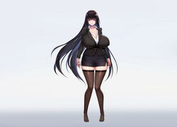 1girls bare_thighs black_hair blouse brainwashing breasts cleavage corruption eyelashes eyeliner female female_only femsub glowing_eyes hi_res huge_breasts kcccc large_breasts lingerie long_hair long_sleeves makeup mind_control miniskirt original purple_eyes shirt skirt slave solo standing stockings tachi-e thighhighs very_long_hair wide_hips rating:Questionable score:49 user:kris923