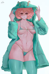 1girls alternate_costume araneesama artist_signature bare_shoulders black_sclera blush breasts clothing coat cropped_legs curvaceous curvy curvy_female curvy_figure cutesexyrobutts_(style) eyelashes female female_only fur_coat high_resolution hoodie horns legwear looking_at_viewer medium_breasts micro_bikini midriff mina_ashido my_hero_academia navel nipples pink_hair pink_skin plain_background revealing_clothes shiny shiny_hair shiny_skin simple_background solo solo_focus string_bikini text thick_thighs thighhighs visible_nipples white_background wide_hips yellow_eyes rating:Explicit score:363 user:UnrealHarbor