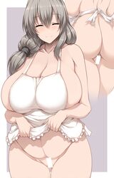 1girls apron ass big_breasts blush breasts breasts_bigger_than_head censor_bar closed_eyes eyebrows_visible_through_hair female female_focus female_only grey_hair hourglass_figure huge_breasts large_breasts long_hair milf naked_apron simple_background solo solo_female solo_focus thick_thighs tsukasawa_takamatsu uzaki-chan_wa_asobitai! uzaki_tsuki voluptuous rating:Explicit score:316 user:AlTyCg