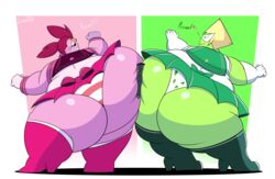 2girls alien ass ass_to_ass backside bbw blonde_hair boots bow cartoon_network chubby fat female female_focus female_only gem_(species) gloves green_skin heart hips hyper hyper_ass large_ass locote68 multiple_girls obese obese_female panties peridot_(steven_universe) pink_skin red_eyes red_hair sailor_outfit short_hair short_skirt simple_background skirt spinel_(steven_universe) steven_universe thick_thighs thighs thunder_thighs tight_clothing twintails visor weight_gain wide_hips rating:Questionable score:63 user:Videocraig3322