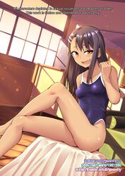 1girls black_hair blush breasts brown_eyes comic doujinshi english_text female_focus female_only ghettoyouth hayase_nagatoro hi_res long_hair looking_at_viewer one-piece_swimsuit please_don't_bully_me,_nagatoro revealing_clothes small_breasts swimsuit tan tanned_skin text rating:Explicit score:77 user:melonmat