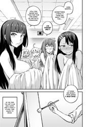 1boy 5girls art_class big_breasts black_hair blush breasts canvas cleavage comic comic_page doujinshi english_text female gamo-chan ghettoyouth hayase_nagatoro holding_blanket holding_sheet holding_towel long_hair medium_breasts medium_hair monochrome multiple_girls naoto_hachioji_(senpai) nude please_don't_bully_me,_nagatoro president_(nagatoro) sakura_(nagatoro) sana_sunomiya sheets short_hair sideboob small_breasts smile tan tanline tanned tanned_skin text towel towel_only towels yoshi_(nagatoro) rating:Explicit score:188 user:melonmat