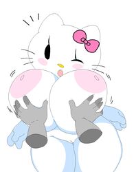 cute disembodied_hands dream-cassette female fur groping groping_breasts hello_kitty hello_kitty_(character) hello_kitty_(series) hoshime huge_breasts kitty_white mob_face sanrio shortstack winking rating:Explicit score:117 user:lightswitch4th