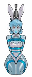 1girls animated anthro arms_behind_back blue_hair blue_skin bondage breasts bunny_ears bunny_girl bunnysuit earrings gag gagged gif glue lipstick lipstick_gag oc original_character red_eyes rope rope_bondage thighs wossarem rating:Questionable score:73 user:Ftestattempt