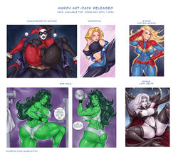 5girls abs android android_18 ange1witch areolae artist_name ass ass_cleavage back_muscles batman_(series) big_ass big_breasts blonde_hair bodysuit breasts bulge busty butt_crack cameltoe captain_marvel carol_danvers chaos_comics cleavage cyborg dc dc_comics denim_skirt digital_media_(artwork) dragon_ball dragon_ball_super dragon_ball_z female green-skinned_female harley_quinn harley_quinn_(classic) hips hulk_(series) human lady_death large_breasts legs lifted light-skinned_female light-skinned_male light_skin looking_at_viewer male marvel marvel_comics muscles muscular muscular_female no_eyewear pale-skinned_female pale_skin pantyhose pencil_skirt she-hulk shounen_jump skirt skirt_lift spread_legs straight thick_ass thick_legs thick_thighs thighhighs unseen_male_face upper_body wide_hips rating:Explicit score:161 user:ShadowPain