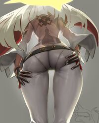 ass ass_focus ass_grab ass_support bodysuit close-up deep_skin eu03 female from_behind gloves grabbing_own_ass guilty_gear guilty_gear_xrd hands_on_ass jack-o'_valentine pantylines shiny shiny_clothes solo standing thigh_gap rating:Questionable score:583 user:deleted7192