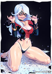 1girls barefoot big_breasts black_cat_(marvel) blue_eyes breasts cleavage felicia_hardy female female_only kajinman large_breasts marvel nipple_bulge silver_hair solo solo_female spider-man_(series) straight_hair thick_thighs thighs thong torn_clothes venom_(marvel) rating:Questionable score:189 user:justausername