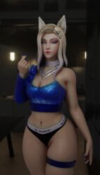 1girls 3d ahri blacked blacked_clothing blonde_hair chaunguyen english_text female female_only k/da_all_out_ahri k/da_all_out_series k/da_series league_of_legends navel_piercing solo text rating:Questionable score:414 user:BlackedCucky