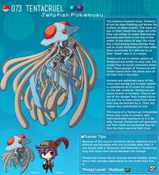 english_text hi_res kinkymation nintendo page_73 page_number pokémon_(species) pokemon pokemon-girl_encyclopedia pokemorph pokemusu profile tentacruel text text_box rating:Questionable score:89 user:!nner$elf89