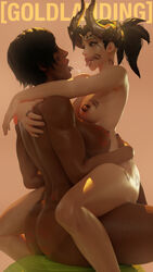 2girls 3d after_kiss artist_name ass backlighting big_ass big_breasts black_lipstick blizzard_entertainment breasts dark-skinned_female devil_mercy goldlanding horns hug interracial lesbian_kiss lipstick_mark lipstick_on_ass lipstick_on_breast lipstick_on_neck lipstick_smear mercy nipples overwatch pale-skinned_female pharah runny_makeup saliva saliva_string saliva_trail short_hair sweat sweaty thick_thighs wholesome yoga_ball yuri rating:Explicit score:165 user:GoldLanding