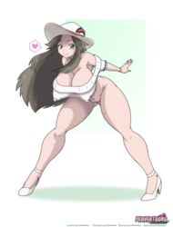 1girls big_breasts breasts curvy_figure eye_contact female green_(pokemon) hat high_heels huge_breasts innie_pussy leaf_(pokemon) looking_at_viewer nintendo pokeharlot pokemon pokemon_rgby pussy riffsandskulls spoken_heart thick_thighs wide_hips rating:Explicit score:74 user:Bikuta69