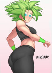 1girls ass big_ass breasts bubble_butt clothed curious curvaceous curvy dat_ass dragon_ball dragon_ball_fighterz dragon_ball_super fit_female flytrapxx fusion green_hair kefla legendary_super_saiyan looking_back muscular_female saiyan shounen_jump solo super_saiyan super_saiyan_2 thick_thighs tight_clothing wide_hips wild_hair rating:Explicit score:209 user:MarioJudah2498