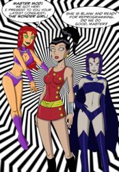 3girls bimbo breast_expansion clothing dc_comics donna_troy female fishnets human hypnosis koriand'r polmanning rachel_roth raven_(dc) ripped_clothing starfire teen_titans thick_lips wonder_girl wonder_woman_(series) rating:Questionable score:56 user:meriko