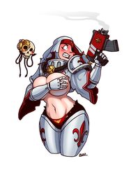 adepta_sororitas angry armor_removed battle_damage blazbaros covering_breasts embarrassed fleur-de-lis fleur-de-lis_(symbol) gun order_of_the_sacred_rose panties sister_hospitaler sister_of_battle thong underwear wardrobe_malfunction warhammer_(franchise) warhammer_40k rating:Questionable score:169 user:IPfreely