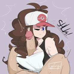 1boy 1girls big_breasts big_penis blue_eyes breasts brown_hair clothed_female_nude_male clothed_paizuri game_freak hat hilda_(pokemon) light_skin long_hair nintendo one_eye_closed paizuri paizuri_under_clothes penis pokemon pokemon_(game) pokemon_bw ponytail pubic_hair redraw uuforya rating:Explicit score:205 user:Thebuki