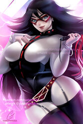 1girls black_hair customwaifus dominatrix midnight_(my_hero_academia) my_hero_academia nemuri_kayama pinup solo thick_thighs thin_waist wide_hips rating:Questionable score:132 user:deleted6528