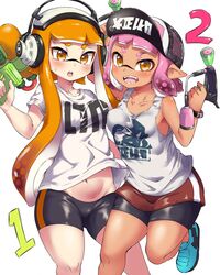 2girls erect_nipples erect_nipples_under_clothes female female_only horny inkling inkling_girl nintendo nipple_bulge nipples pengin_maru splatoon splatoon_2 rating:Explicit score:111 user:Dragonballgt9999