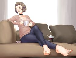 1girls alcohol alternate_costume bad_feet barefoot breasts brown_eyes brown_hair choker closed_mouth commission couch cup feet female fire_emblem fire_emblem:_three_houses foot_fetish full_body fully_clothed holding holding_cup igni_tion large_breasts legs long_sleeves looking_to_the_side manuela_casagranda medium_hair nintendo pillow solo_female rating:Safe score:96 user:kris923