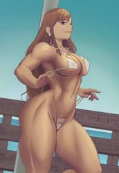 abs ass big_breasts bikini breasts brown_hair capcom chun-li huge_breasts large_breasts legs muscles muscular_female muscular_legs muscular_thighs navel sling_bikini street_fighter thick_thighs thighs zukululuu rating:Questionable score:85 user:Misty_lover