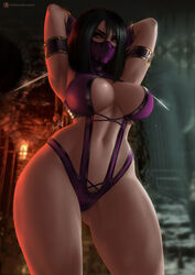 2d abs armpits arms_behind_back arms_behind_head big_breasts black_hair breasts clone clothed clothing curvaceous curvy curvy_figure female female_focus female_only from_behind from_below gold high_resolution highres large_breasts leotard long_hair looking_at_viewer looking_down luminyu mask mileena monster_girl mortal_kombat mortal_kombat_(2011) navel netherrealm_studios patreon_reward pubes pubic_hair short_hair solo solo_female solo_focus tagme tan tan_body tan_skin thick_thighs thighs toned toned_body toned_female yellow_eyes rating:Explicit score:127 user:DBKX